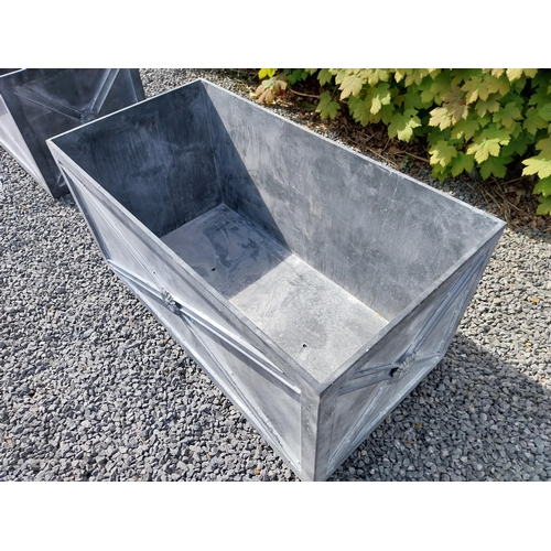 603 - Pair of good quality metal rectangular planters with lead effect in the Georgian style {49 cm H x 10... 