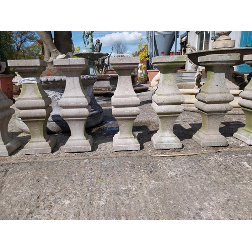 607 - Set of twenty 19th C. carved limestone balustrades - some in need of repair {66 cm H x 20 cm W x 20 ... 