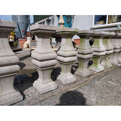 607 - Set of twenty 19th C. carved limestone balustrades - some in need of repair {66 cm H x 20 cm W x 20 ... 