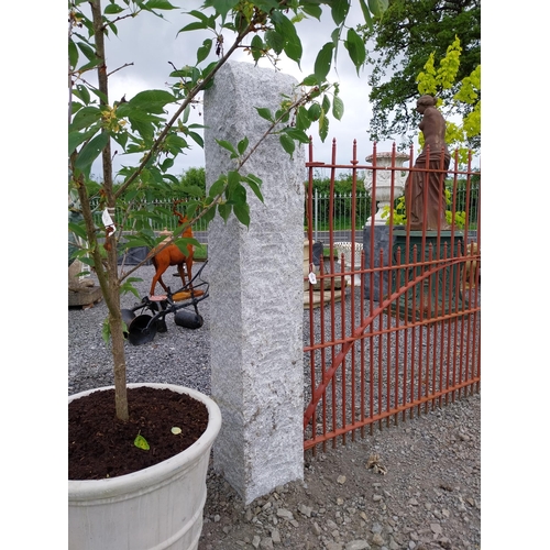 617 - Pair of hand cut granite gate posts {Overall height 214 cm and Height above ground 170 cm H x 30 cm ... 