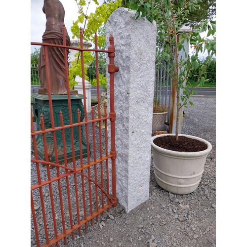 617 - Pair of hand cut granite gate posts {Overall height 214 cm and Height above ground 170 cm H x 30 cm ... 