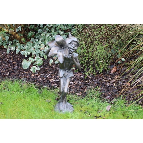 62 - Bronze figure of a Pixie  {H 71cm x W 38cm x D 22cm }. (NOT AVAILABLE TO VIEW IN PERSON)