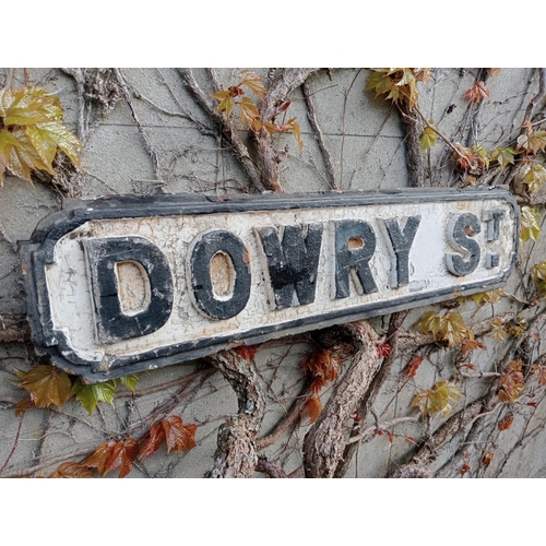 631 - Cast iron Street sign Dowry St {H 18cm x W 75cm }.