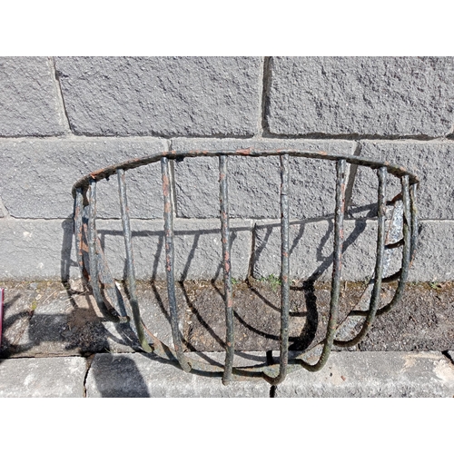 655 - Wrought iron hay feeder corner {H 50cm x W 80cm x D 46cm }.