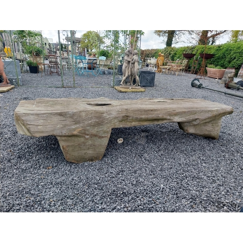 659 - Early 20th C. tree trunk table {44 cm H x 214 cm W x 102 cm D}.