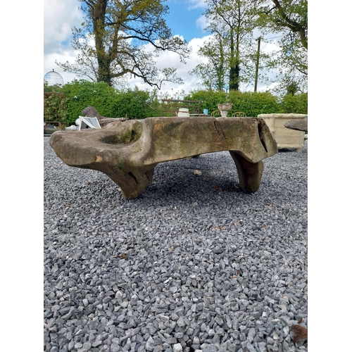 659 - Early 20th C. tree trunk table {44 cm H x 214 cm W x 102 cm D}.