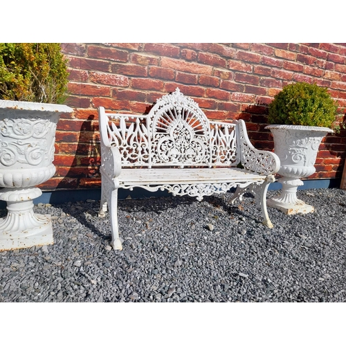 664 - Good quality Pierce Wexford cast iron garden bench {94 cm H x 119 cm W x 62 cm D}.