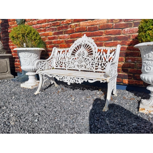 664 - Good quality Pierce Wexford cast iron garden bench {94 cm H x 119 cm W x 62 cm D}.