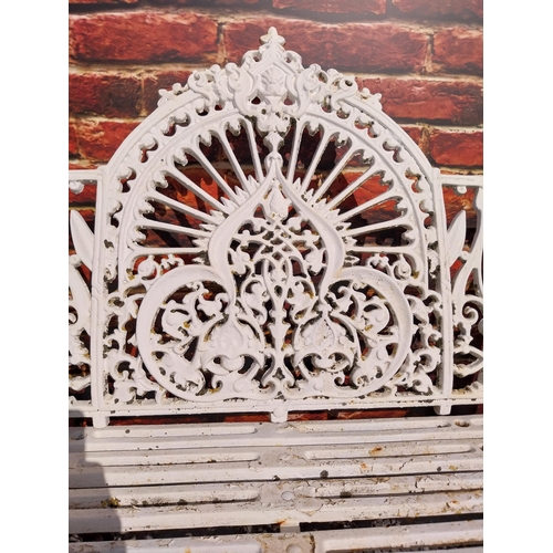 664 - Good quality Pierce Wexford cast iron garden bench {94 cm H x 119 cm W x 62 cm D}.