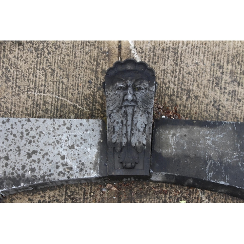 67 - 19th C. Kilkenny stone arch with carved face corbel {H 107cm x W 230cm x D 34cm }. (NOT AVAILABLE TO... 