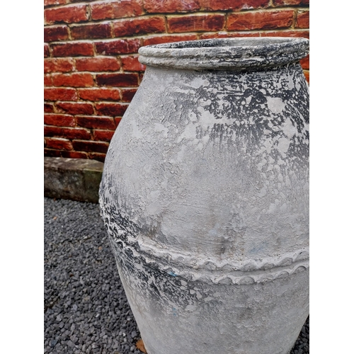 7 - Atlantis glazed terracotta urn {107 cm H x 49 cm Dia.}.