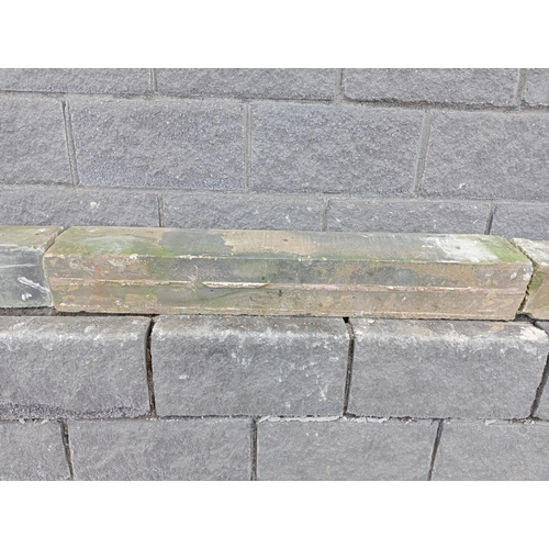 725 - Four Victorian sandstone reclaimed window sills {Each H 15cm x W 110cm x D 14cm }. (NOT AVAILABLE TO... 