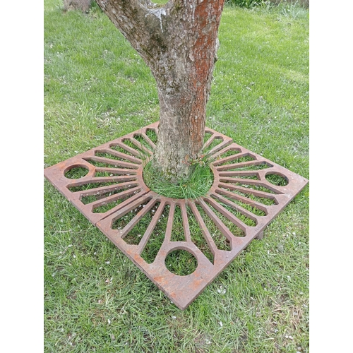 737 - Large cast iron tree surround {150 x 150inside Dia 60cm }. (NOT AVAILABLE TO VIEW IN PERSON)