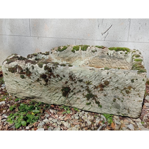 739 - Sandstone trough h{H 24cm x W 75cm x D 42cm }. (NOT AVAILABLE TO VIEW IN PERSON)