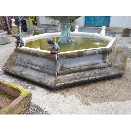 740 - Exceptional quality bronze fountain depicting Mercury mounted Pegasus complete with moulded stone su... 