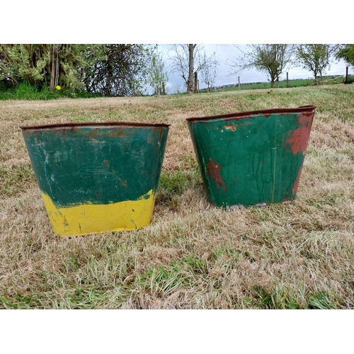 741 - Pair of 20th C tin garden planters {31 cm H x 34 cm W x 39 cm D}.