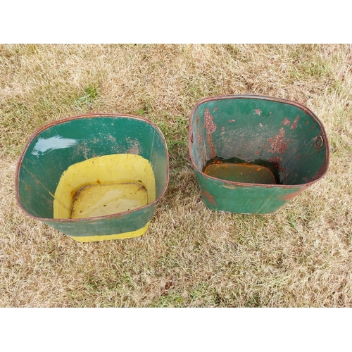 741 - Pair of 20th C tin garden planters {31 cm H x 34 cm W x 39 cm D}.