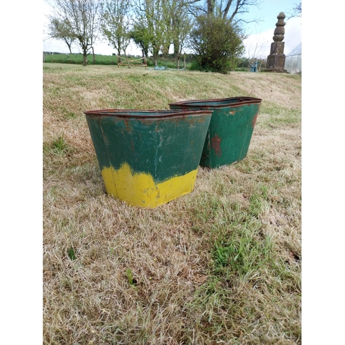 741 - Pair of 20th C tin garden planters {31 cm H x 34 cm W x 39 cm D}.