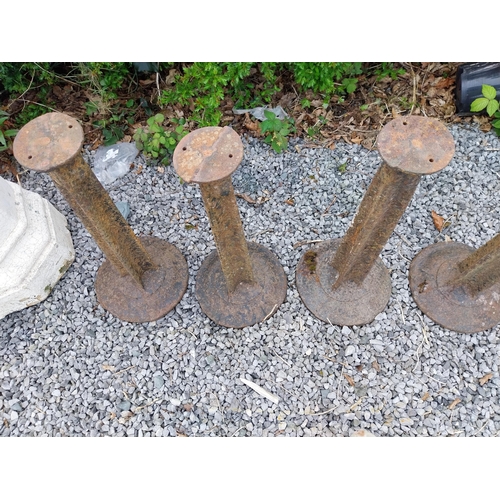 746 - Set of four cast iron bollards {61 cm H x 28 cm Dia.}.