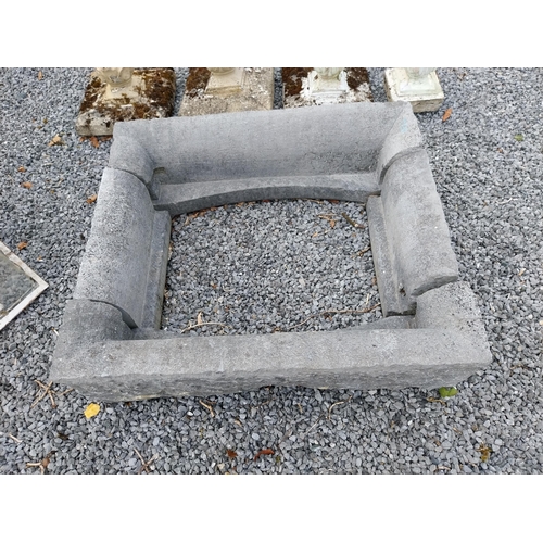 748 - Limestone window surround {29 cm H x 96 cm W x 86 cm D}. (NOT AVAILABLE TO VIEW IN PERSON)