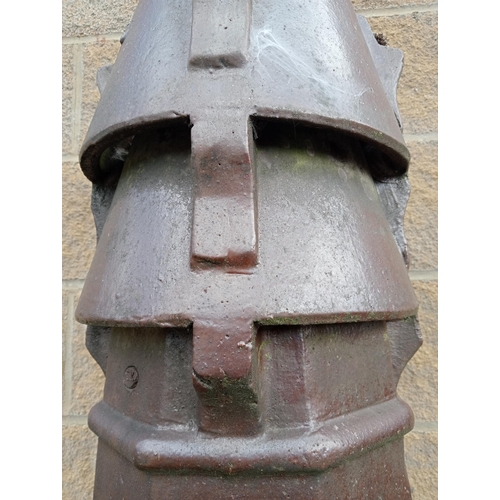 763 - Pair of salt glazed Louvre chimney pots {H 97cm x 36 x 36}. (NOT AVAILABLE TO VIEW IN PERSON)