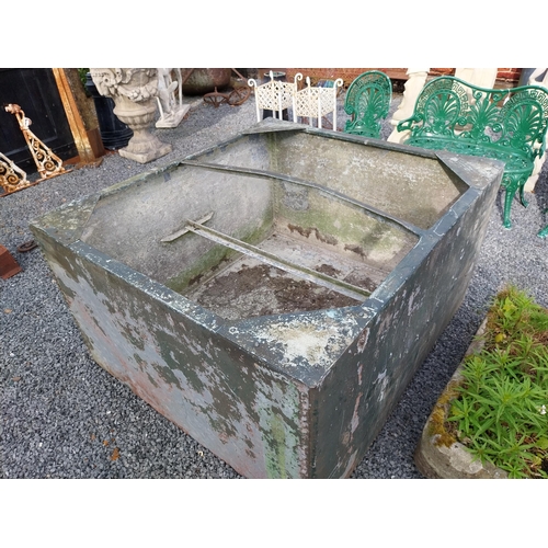 789 - Early 20th C. riveted metal water tank {80 cm H x 152 cm W x 135 cm D}.