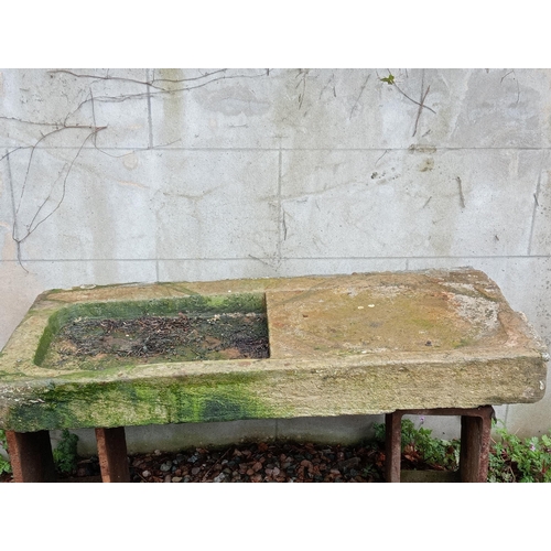 803 - Victorian sandstone sink {H 13cm x W 124cm x D 70cm}. (NOT AVAILABLE TO VIEW IN PERSON)