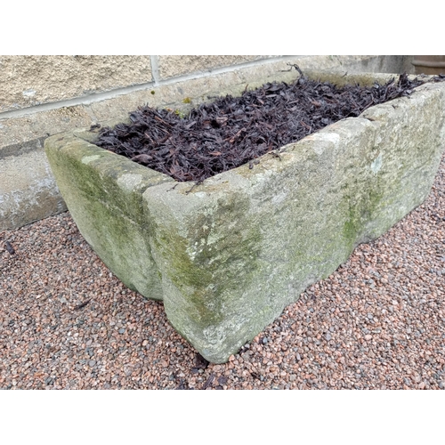 805 - Sandstone trough j{H 24cm x W 85cm x D 40cm }. (NOT AVAILABLE TO VIEW IN PERSON)