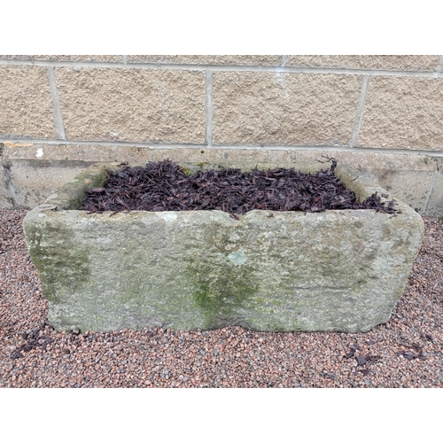 805 - Sandstone trough j{H 24cm x W 85cm x D 40cm }. (NOT AVAILABLE TO VIEW IN PERSON)