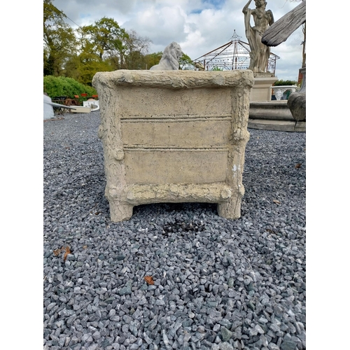 810 - Pair of moulded sandstone planters in the form of tree branches {57 cm H x 56 cm W x 56 cm D}.