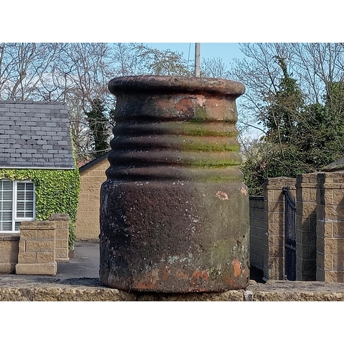 819 - Pair of terracotta beehive chimney pots {H 43cm x Dia 30cm }. (NOT AVAILABLE TO VIEW IN PERSON)