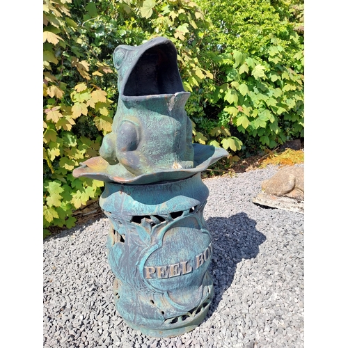 823 - Cast iron garden heater in the form of a Frog {90 cm H x 48 cm Dia.}.