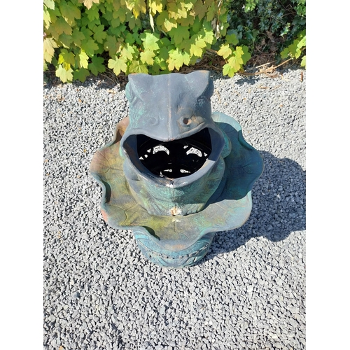 823 - Cast iron garden heater in the form of a Frog {90 cm H x 48 cm Dia.}.