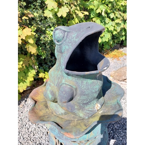 823 - Cast iron garden heater in the form of a Frog {90 cm H x 48 cm Dia.}.