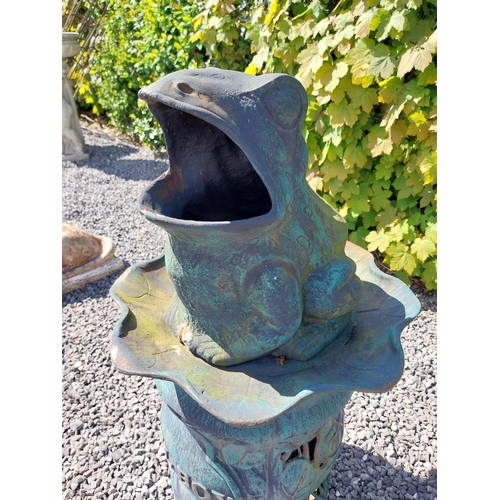 823 - Cast iron garden heater in the form of a Frog {90 cm H x 48 cm Dia.}.