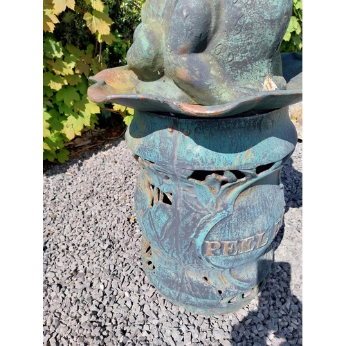 823 - Cast iron garden heater in the form of a Frog {90 cm H x 48 cm Dia.}.