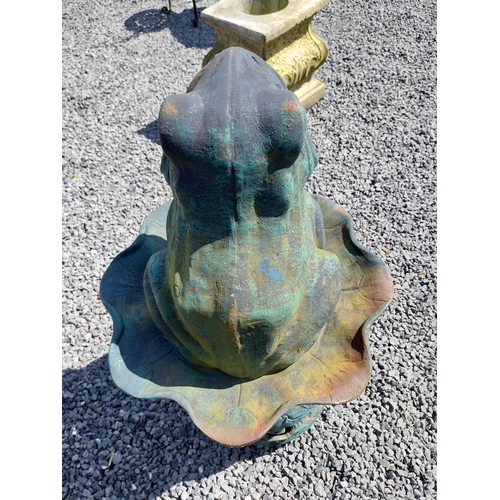 823 - Cast iron garden heater in the form of a Frog {90 cm H x 48 cm Dia.}.