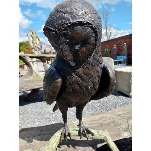 824 - Exceptional quality bronzed statue of an Owl {59 cm H x 52 cm W x 50 cm D}.