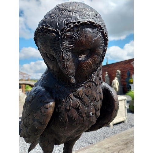 824 - Exceptional quality bronzed statue of an Owl {59 cm H x 52 cm W x 50 cm D}.