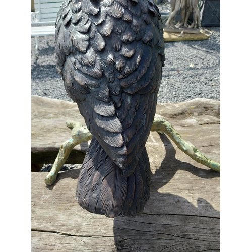 824 - Exceptional quality bronzed statue of an Owl {59 cm H x 52 cm W x 50 cm D}.