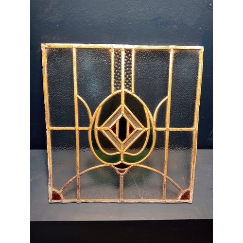 83 - Piece of stain leaded glass {H 50cm x W 48cm }.