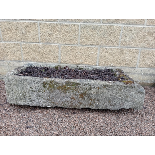 840 - Stone trough {H 24cm x D 53cm x W 110cm }. (NOT AVAILABLE TO VIEW IN PERSON)