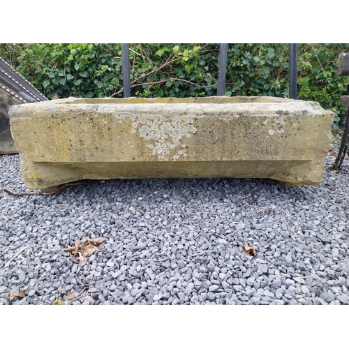 844 - Sandstone trough {29 cm H x 105 cm W x 57 cm D}.