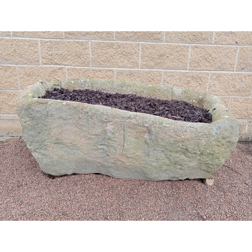 853 - Large stone trough {H 44cm x W 136cm x D 72cm }. (NOT AVAILABLE TO VIEW IN PERSON)