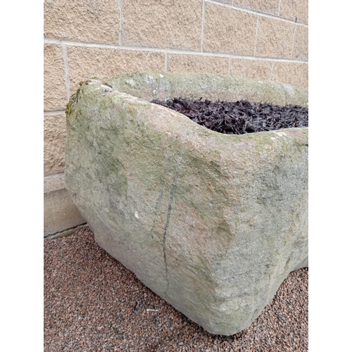 853 - Large stone trough {H 44cm x W 136cm x D 72cm }. (NOT AVAILABLE TO VIEW IN PERSON)