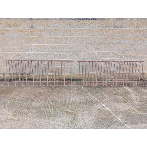 855 - Pair of cast iron feeders double sided {Each W 210cm x H 80cm }. (NOT AVAILABLE TO VIEW IN PERSON)