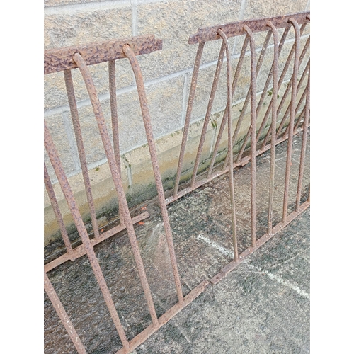 855 - Pair of cast iron feeders double sided {Each W 210cm x H 80cm }. (NOT AVAILABLE TO VIEW IN PERSON)