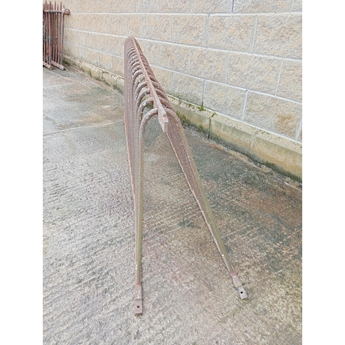 855 - Pair of cast iron feeders double sided {Each W 210cm x H 80cm }. (NOT AVAILABLE TO VIEW IN PERSON)