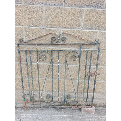 857 - Wrought iron garden gate with scroll design  {H 110cm x W 102}.