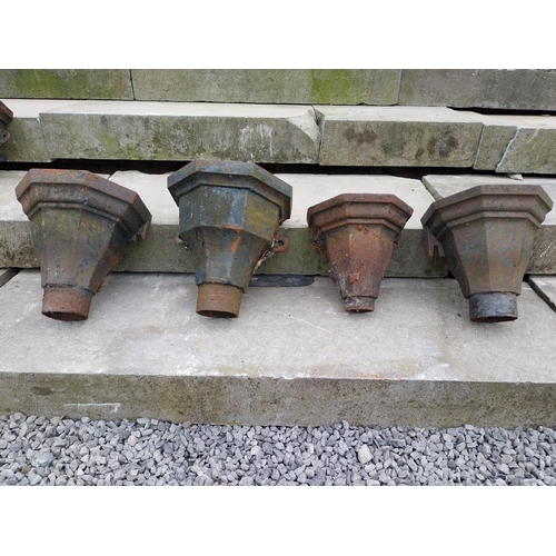 858 - Four 19th C. cast iron copper heads {Lrg. 30 cm H x 28 cm W x 20 cm D and Sml. 25 cm H x 24 cm W x 1... 